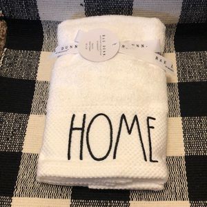 NWT Rae Dunn HOME bathroom white hand towels